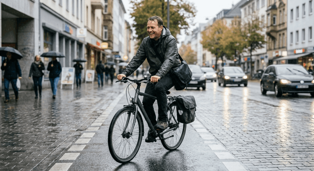 Mit dem Fahrrad zur Arbeit Tipps für Schlechtwetter-Pendler (2026)