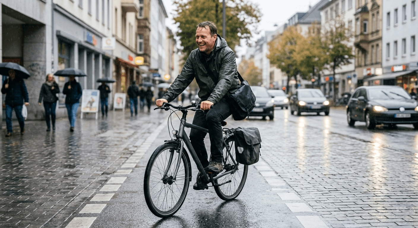 Mit dem Fahrrad zur Arbeit Tipps für Schlechtwetter-Pendler (2026)
